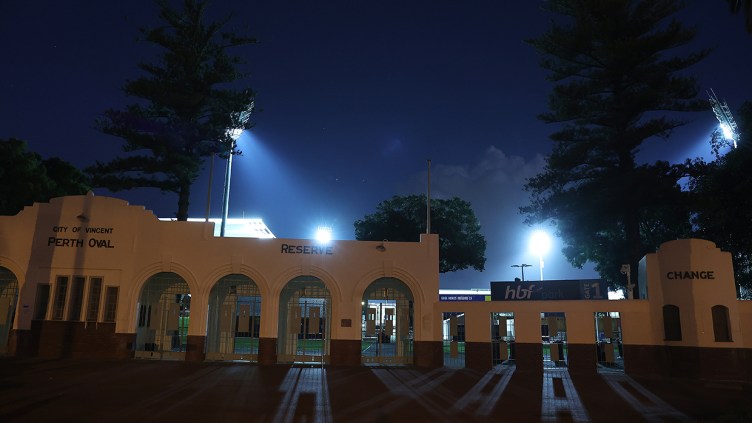 The Shed gates at night