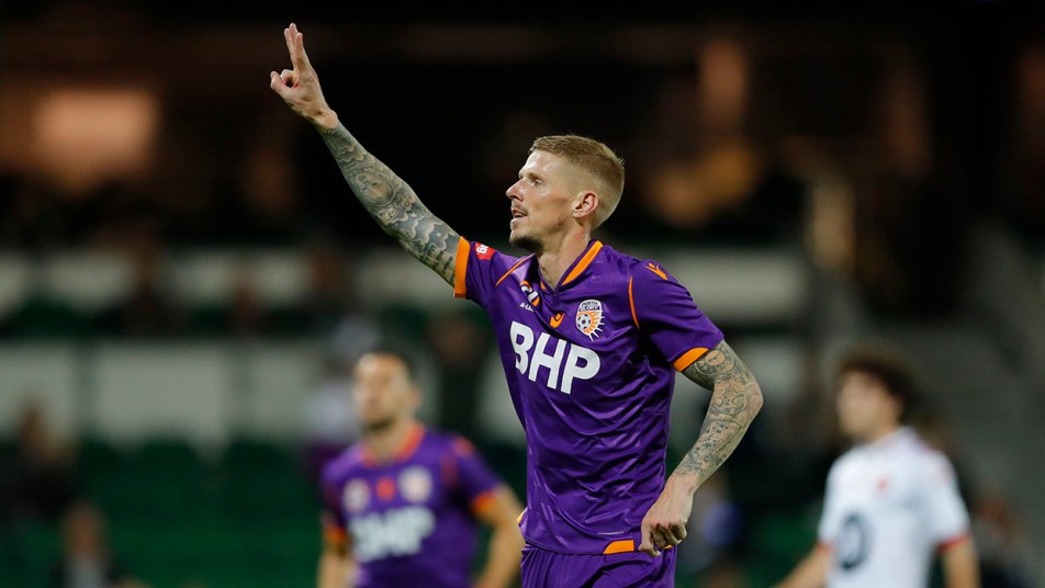 Andy Keogh celebrates v WSW