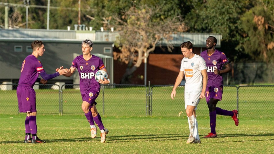 NPL 2021 - Glory v Perth SC - Giordano Colli celebrates penalty