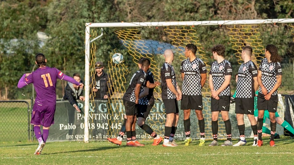 NPL 2021 - Glory v Gwelup Croatia - Adam Zimarino strikes a free-kick